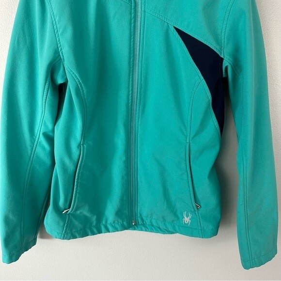 Spyder Blue Athletic Full-Zip Soft Shell Jacket Size Medium - Picture 4 of 16